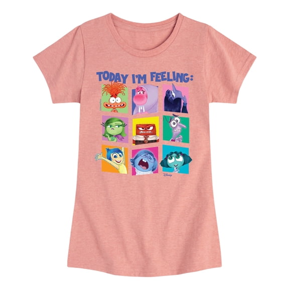 Inside Out - Today, I'm Feeling Grid - Youth Girls Fitted Short Sleeve T-Shirt