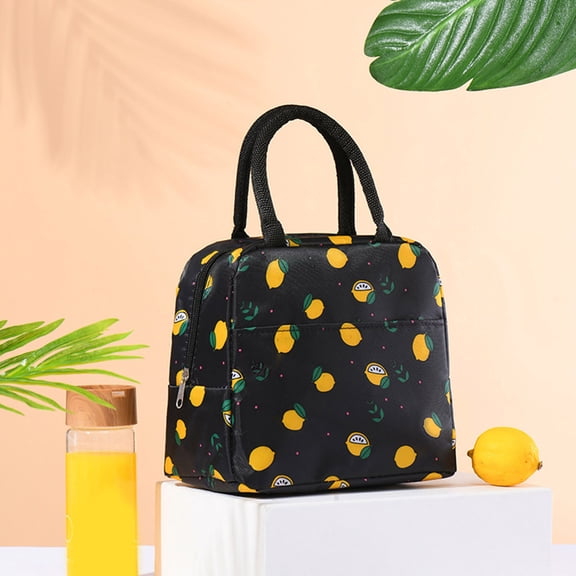 Huayishang Lunch Box for Women Portable Insulated Lunch Bag Lunch Bag Fast Food Insulated Bag 1Pc Black, Kitchen Essentials Clearance Sale Black