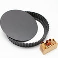 thumbnail image 4 of Yesbay 2Pcs Round Non-stick Removable Loose Bottom Pie Cake Pan Baking Mold Bakeware,Black, 4 of 8