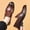 Brown 4, variant on Hoshose Mens Dress Shoes Leather Low Heel Dress Shoes Business Formal Shoes Comfort