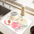 thumbnail image 6 of Ryvnso Peach Flowers Dish Drying Mat for Kitchen Countertop 18x24 Large Dish Pad Drainer Rack Dish Sink Mats, 6 of 7