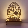 thumbnail image 6 of Household Happy Easter Wood DIY Crafts Party Supplies Easter Egg LED Night Light Wooden Ornament Lamp Easter Rabbit 2, 6 of 8