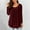 Wine, variant on Oalirro Going out Tops for Women Women Casual Solid Color Long Sleeve Crewneck Basic Comfy Tunic Blouse Tees