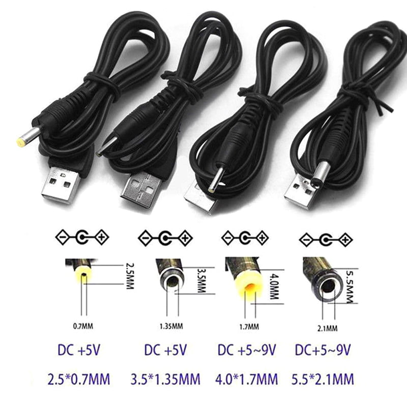 USB Port to 2.5 3.5 4.0 5.5mm 5V DC Barrel Jack Power Cable Cord ConnectorSPUK 