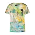 thumbnail image 5 of T-Shirts d'Été pour Femmes Grande Taille, Hauts d'Été pour Femmes, Blouse Imprimée d'Été, T-Shirts Décontractés à Col en V, Manches Courtes, Hauts, T-Shirt à Col en V pour Femmes en Liquidation, 5 of 5