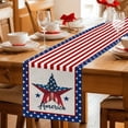 thumbnail image 5 of Independence Day Table Runner 120 Inches Long Farmhouse Dress Scarves, 4th of July Patriotic Star Usa Flag Dining Tablerunner for Coffee Table/Kitchen Island/Party Décor, 13" x 120", 5 of 8