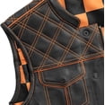 thumbnail image 5 of First Mfg Co - Checker - Men's Motorcycle Biker Riding Black Leather Vest - 4X Large, 5 of 5