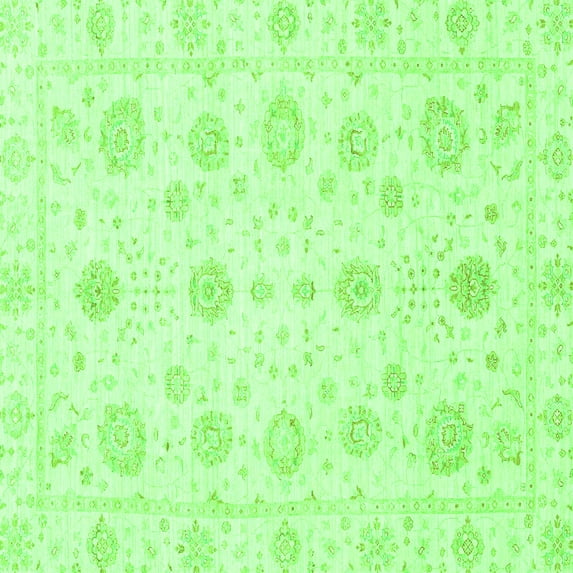 Ahgly Company Indoor Square Oriental Green Traditional Area Rugs, 3' Square