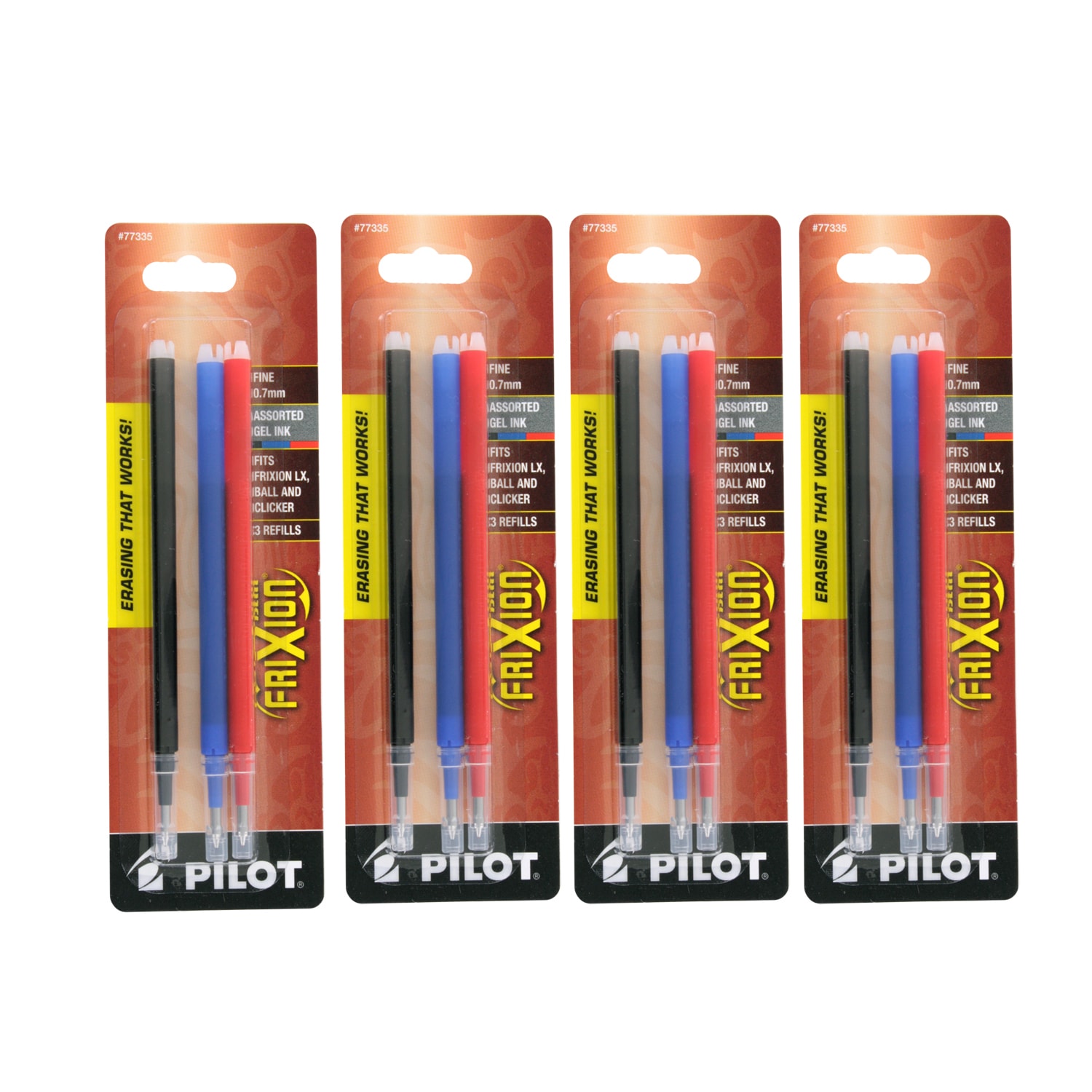 Pilot FriXion Eraseable Gel Ink Pen Refills, Fine Point, Black Ink, Pack of 12