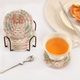 thumbnail image 6 of 6 Pcs Drink Coasters with Holder 3.94in Woven Coasters for Drinks Cute Christmas Design Coaster Set for Protection Table, 6 of 7