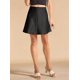 thumbnail image 4 of Minifalda Elegante de Cintura Alta con Volantes para Mujer, de Satén Sedoso, con de , Corte A. Negro M, 4 of 7