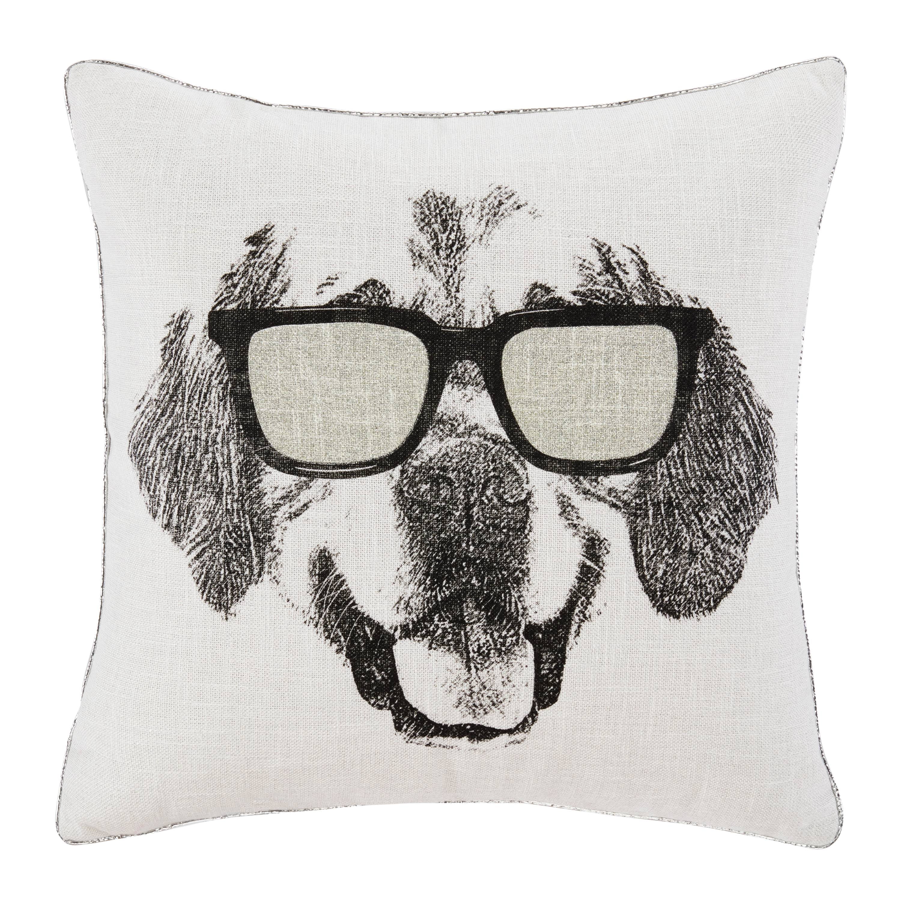 Mainstays Dog Metallic Decorative Throw Pillow, 18" x 18", 1pc Square