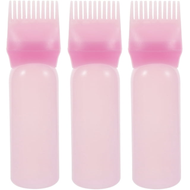 MesaSe 3pcs Root Comb Applicator Bottle Hair Oil Applicator Bottle Hair Dye Comb Bottle