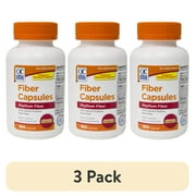 (3 pack) Quality Choice Fiber Capsules 100% Natural Psyllium Husk 160 Each