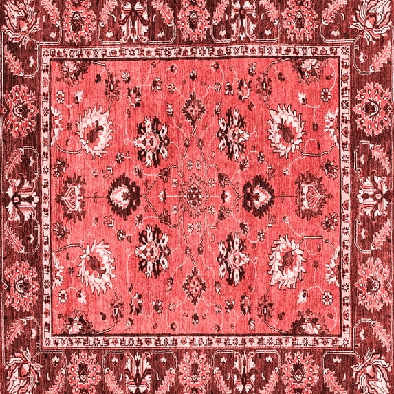 Ahgly Company Indoor Square Oriental Red Traditional Area Rugs, 4' Square