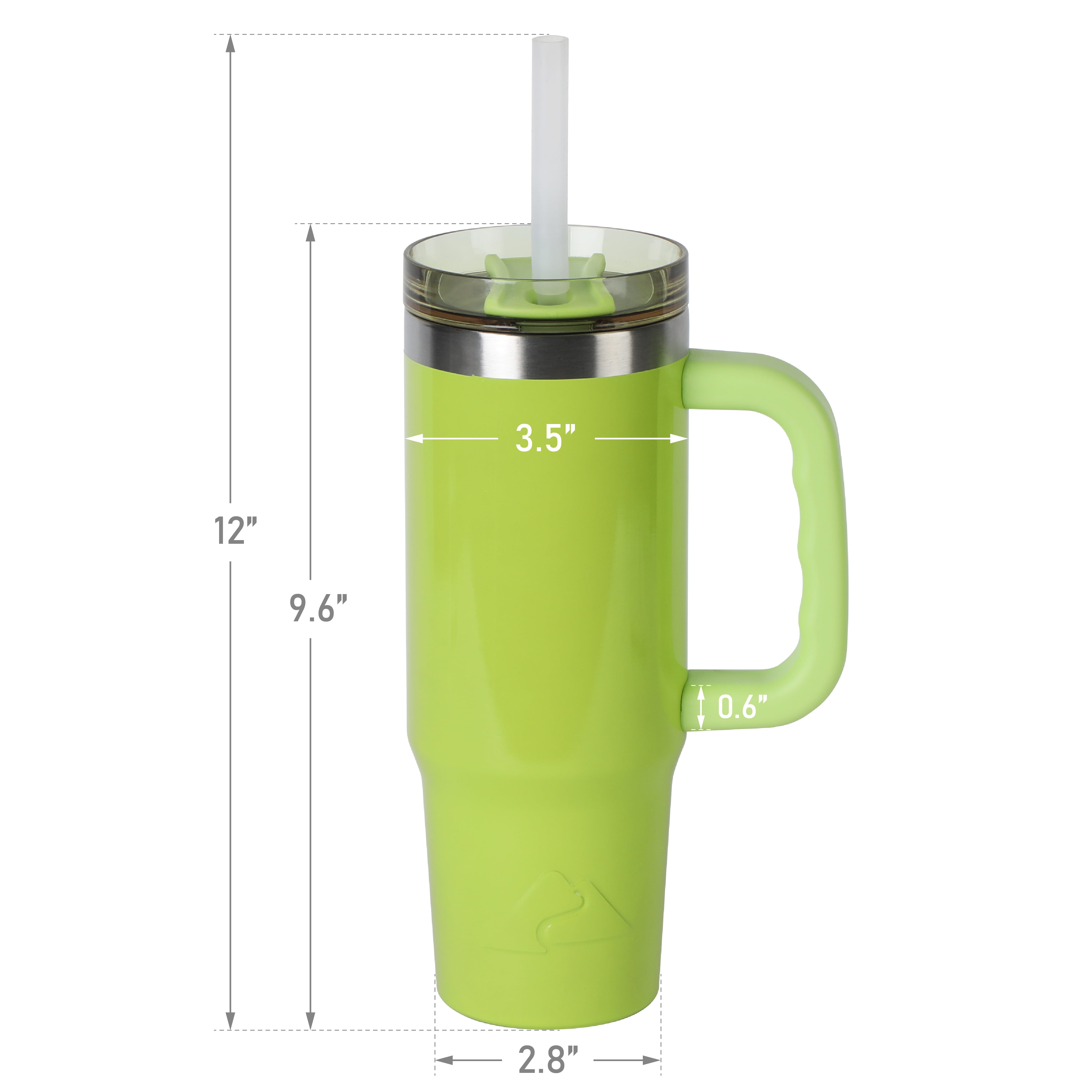 Ozark Trail 30 oz Stainless Steel Insulated Tumbler with Handle, Sonic Lime Green