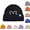 A, variant on Unisex Winter Knit Ski Cap with Bear Ears Raccoon Hairball Warm Trim Beanie Hat