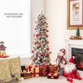thumbnail image 3 of Costway 4.5 FT Pre-Lit Slim Christmas Tree Flocked Decoration with Pine Needles & Lights, 3 of 10