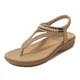 thumbnail image 1 of Sandalias para mujer con suela de goma blanda con cuentas elásticas, 1 of 8