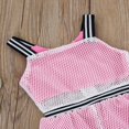 thumbnail image 4 of Girls Summer Suspender Jumpsuit Summer Breathable Contrast Color Hollow Fishnet Zipper Casual Shorts Sets, 4 of 6
