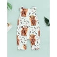 thumbnail image 4 of Bagilaanoe Baby Girls Summer Jumpsuit 3 6 12 18 Months Sleeveless Cow Flower Print Romper, 4 of 8