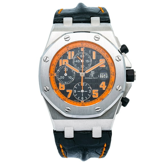Pre-Owned Audemars Piguet Royal Oak Offshore Chronograph 26170ST 42MM Black Dial With Leather Horn Back Bracelet