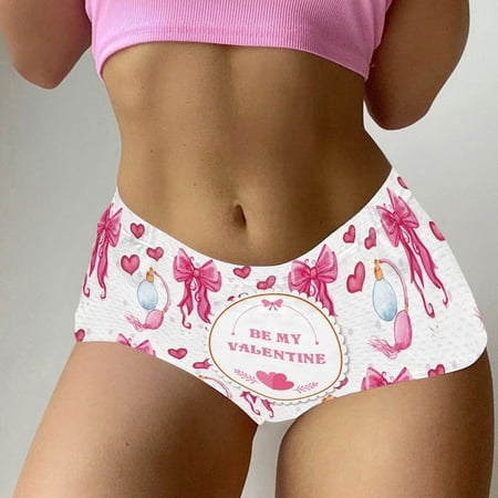 

Cathalem Womens Valentine s Day Print Shorts Funny Boxer Brief Underwear Boyshort Ladies Panties Pajamas Lane 22 24 New Underpants J 3X-Large
