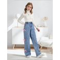 thumbnail image 2 of MUXiin Baggy Jeans for Girls Wide Leg High Elastic Waisted Cute Bow Denim Y2k Pant Trendy Boyfriend Skater Streetwear, 2 of 5