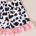 thumbnail image 4 of Toddler Baby Girl Summer Clothes Cute Summer Outfits 2Pcs Short Sleeves T-Shirt Tops and Ruffled Shorts Set, 4 of 6