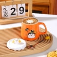 thumbnail image 4 of Whyan Cute Halloween Pumpkin Mug with Lid, 320ml Ceramic Coffee Cup, Heat-Resistant Handle, for Home Office Daily Use, Fun Fall Gift, 4 of 9