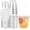 Classic Lid, variant on 50 Set Plastic Cups with and Straws, Disposable Clear Iced Coffee Cup with Round Bottom Plastic Cup for Cold Juice Milkshakes Holiday Party Picnic Supplies(Classic Lid,12 oz)