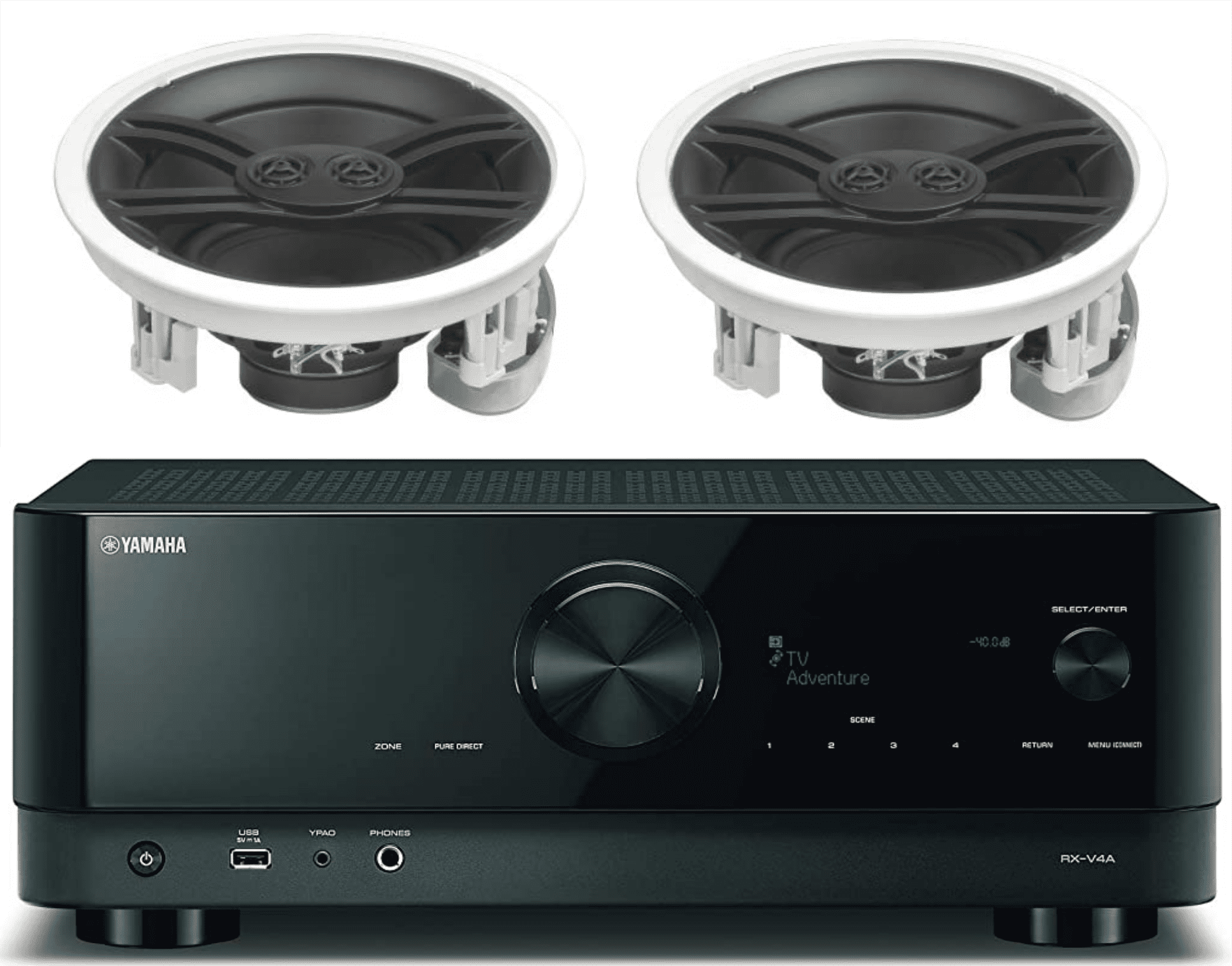 Yamaha 5.2Channel Wireless Bluetooth 4K 3D A/V Surround Sound Receiver + Yamaha 3Way 100 watts