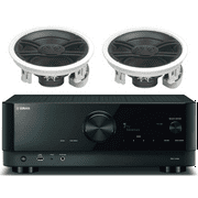 Yamaha 5.2-Channel Wireless Bluetooth 4K 3D A/V Surround Sound Receiver + Yamaha 3-Way 100 watts In-Wall/Ceiling Surround Sound Home Theater Speaker Package (Set Of 4)