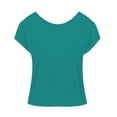 thumbnail image 4 of Charmgo Hauts pour Femmes Hauts d'Été pour Femmes Chemises à Manches Courtes Col Rond Tunique Mignonne et Tendance Blouses Sorties Hauts Grande Taille pour Femmes Vert Menthe TTTTG, 4 of 4