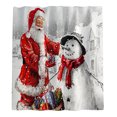 thumbnail image 4 of Monstrate Juego de 4 piezas de alfombrilla de baño de muñeco de nieve de Papá Noel, cubierta de baño, cubierta de inodoro, suministros de decoración Kits de decoración para fiestas Duschvorhang Monstrate HA2468-01B, 4 of 6