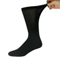thumbnail image 2 of 6 Pairs of Diabetic Cotton Neuropathy Crew Socks (Black, Sock Size 10-13, Fits US Men's Shoe Size 10-11.5), 2 of 6
