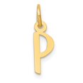 thumbnail image 1 of Diamond2Deal 14K Yellow Gold Small Slanted Block Letter P Initial Pendant for Women, 1 of 5