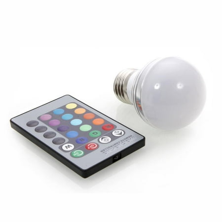 Magic Lightbulb Ktaxon Dimmable A19 Magic RGB LED Light Bulbs, Color Changing, 160 Beam Angle, 3W, 16 Color Choice, Remote Controller Included, E27 Medium Base ()