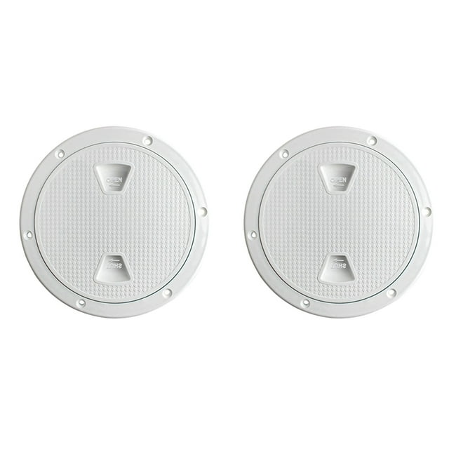 2X Circulaire Non Inspection Hatch-Boat Hatch Plaque de Pont avec Couvercle Amovible pour RV Kayaks de Bateau de Mer-4inch Blanc