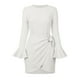 thumbnail image 4 of Vestido De Mujer, Vestido De Manga Larga De Poliéster Transpirable Dobladillo Irregular Puños De Encaje Con Volantes Para Citas Para Trabajar ANGGREK No, 4 of 7