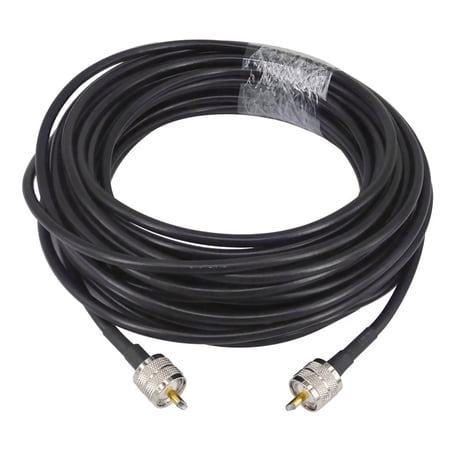 15M UHF Male to Male RG58 Coaxial Cable 50 Ohm Impedance Low Loss for RF Antenna Connections