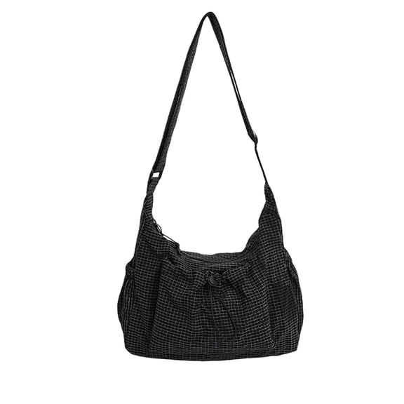 Black Crossbody Bag Shoulder Bag Multi Pocket Lightweight Commuting Travel Storage For Women Daily Use Casual Nylon