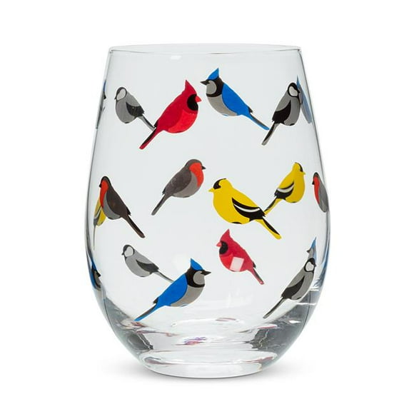 Abbott Collection AB-27-FLOCK-SG 5 in. Multi Bird Stemless Wine Glass, Multi