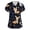 Dark Blue, variant on Scrub Tops Women V-Neck Short Sleeve Cute Animals Print Stretchy Scrubs Nurse Working Uniforms
