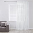 thumbnail image 3 of White Semi Sheer Curtains Drapes for Living Room, Bedroom, French Doors Window 54 Inches Long, Modern Simple White Backdrop Rod Pocket Chiffon Curtain Drapery Voile Draperies Panel, 3 of 6