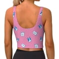 thumbnail image 3 of Vsdgher French Bulldog Print Women Sleeveless Athletic Tank Top Built-in Bra Camisole Sports Vest for Yoga Running Fitness Exercise with Removable Pads, 3 of 8
