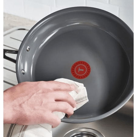 T-fal Excellence Ceramic Non-Stick Cookware Set, 10-Piece - White ‼️has stains and could have missing pieces ‼️