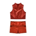 thumbnail image 4 of Kaerm Kids Hip Hop Dance Outfit Girls Sparkly Tank Sleeveless Crop Top and Gymnastics Shorts Ballet Red 12, 4 of 5