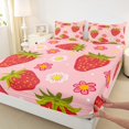 thumbnail image 3 of Castle Fairy Children Teens Flower Strawberry 4Pcs Bed Sheets,Polka Dots King Sheets,Cartoon Fruit Super Cozy Sheet Set,Luxury Bedroom Decor, 3 of 7