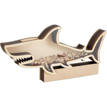 Shark Teeth Display Box Shark Teeth Holder Presentation Box for Home Party Decorations Storage Box for Gemstones Seashells Organization Shadow Box 10.6x5.3x1.2 Inches